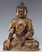 Fig. 1 Lacquered and gilded wood figure of Buddha, Metropolitan Museum of Art