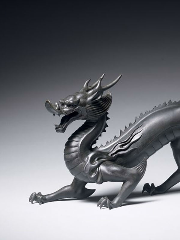 Bronze model of a dragon, by Shinobu Tsuda