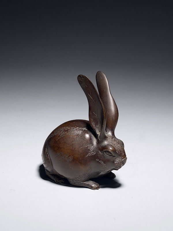 Bronze sculpture of a hare