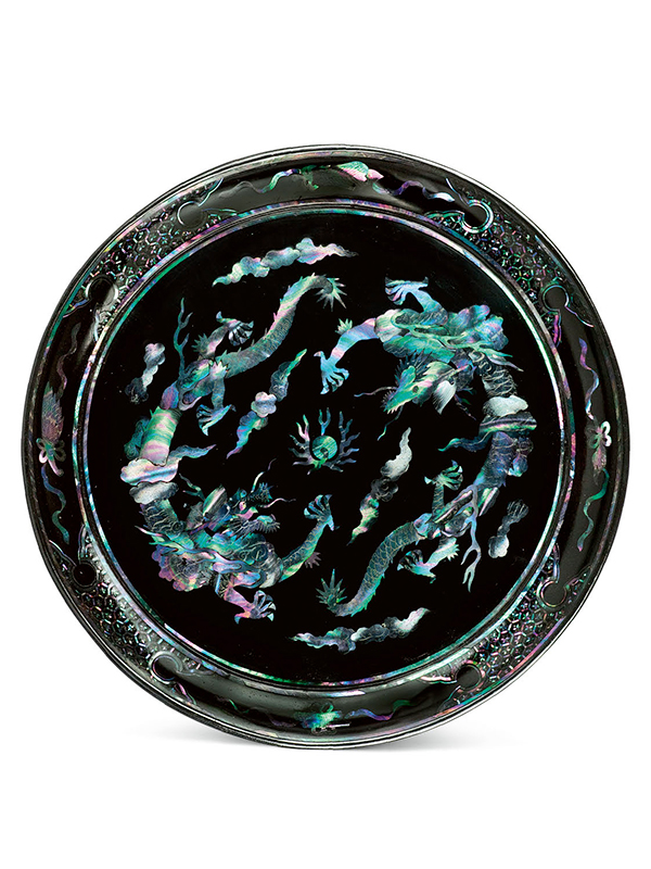 Mother-of-pearl inlaid lacquer dish