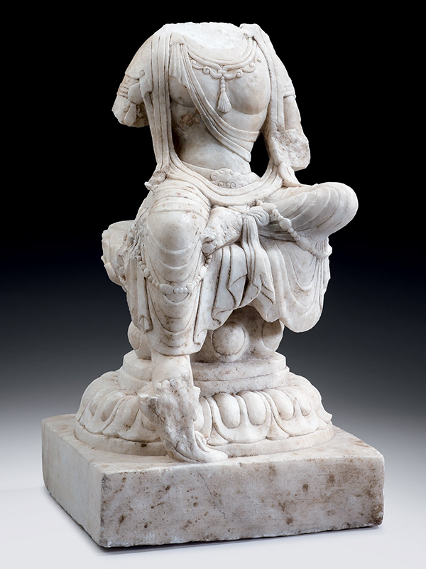 Marble sculpture of the body of a Bodhisattva