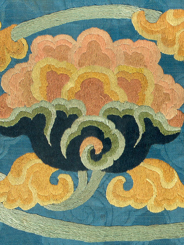 Panel embroidered with lotus flowers