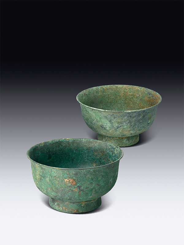 Two metal bowls