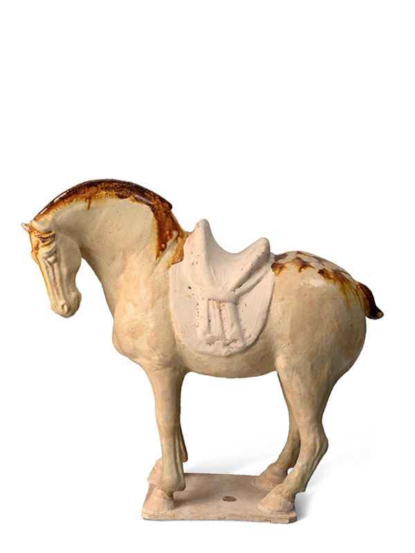 Two pottery models of horses