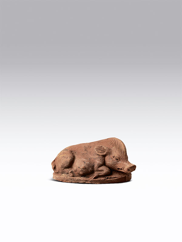 Pottery figure of a boar