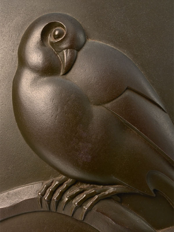 Bronze vase with pigeon by Toyoda Katsuaki